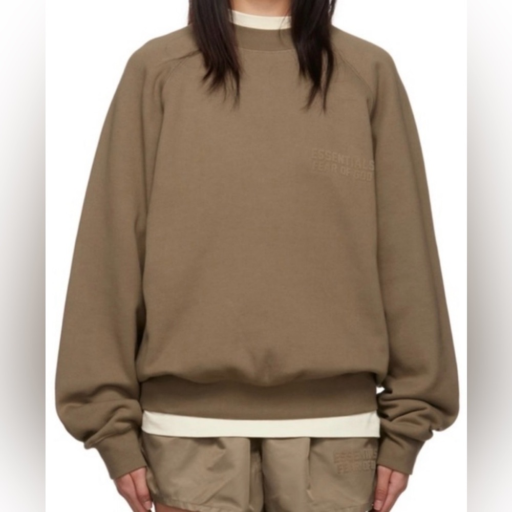 ESSENTIALS Fear of God Wood Oversized Crewneck Pullover Sweatshirt